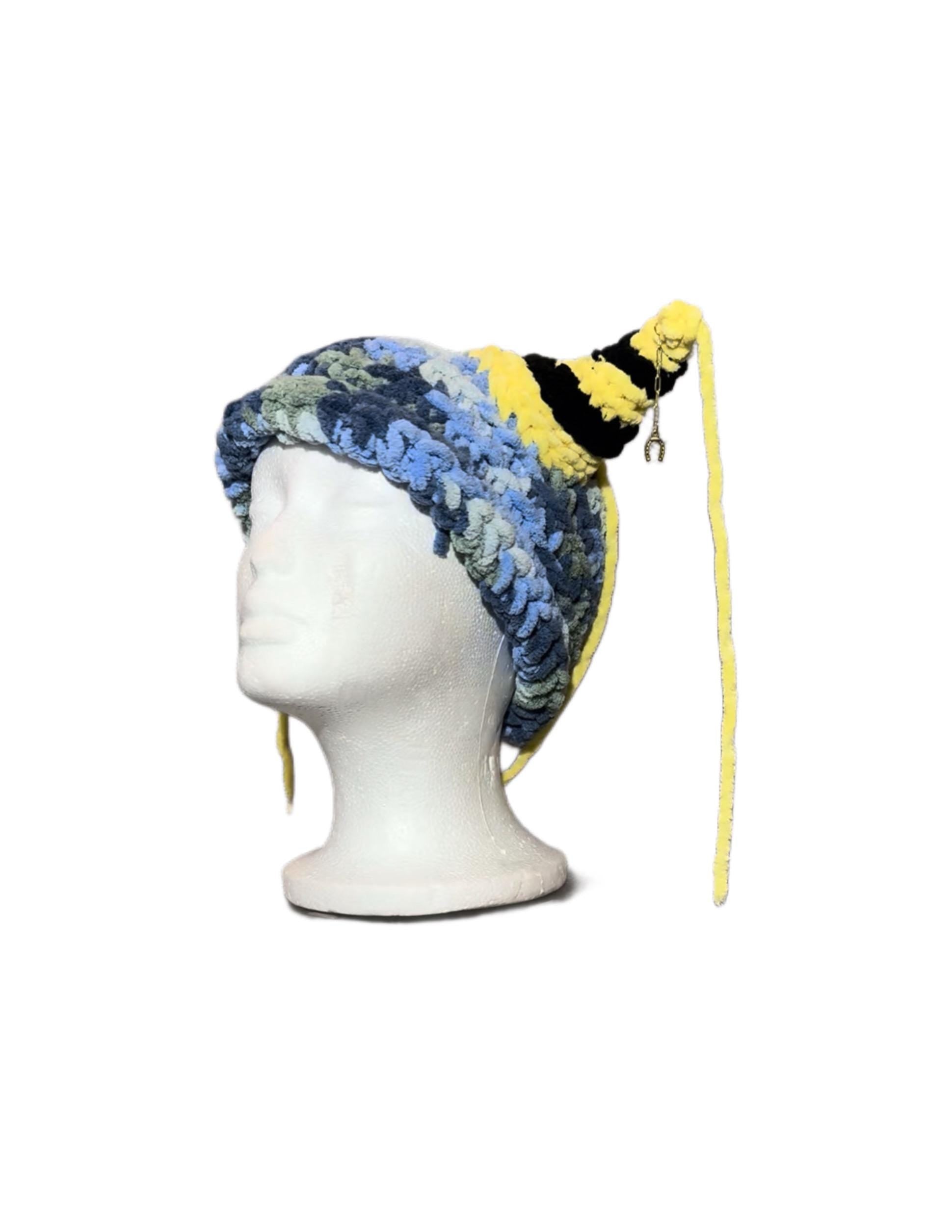 Bumble Blue Striped Horn Hat