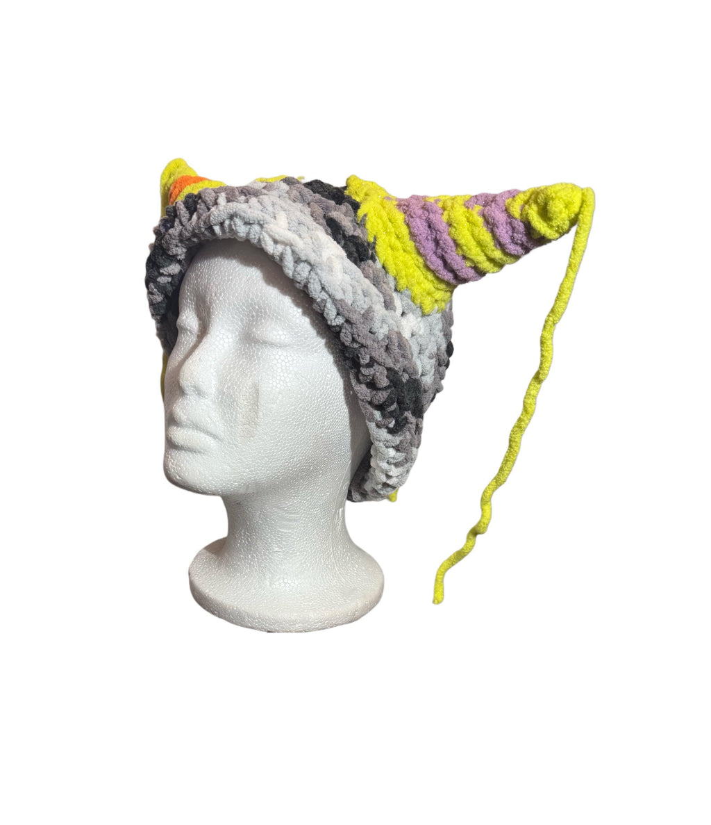 Orange/green Striped Horn Hat