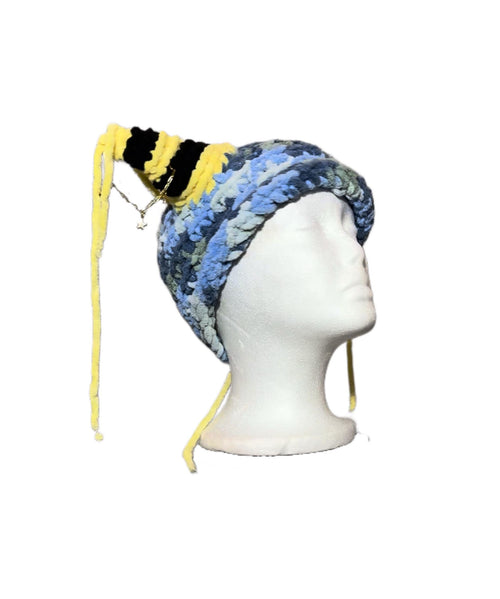 Bumble Blue Striped Horn Hat