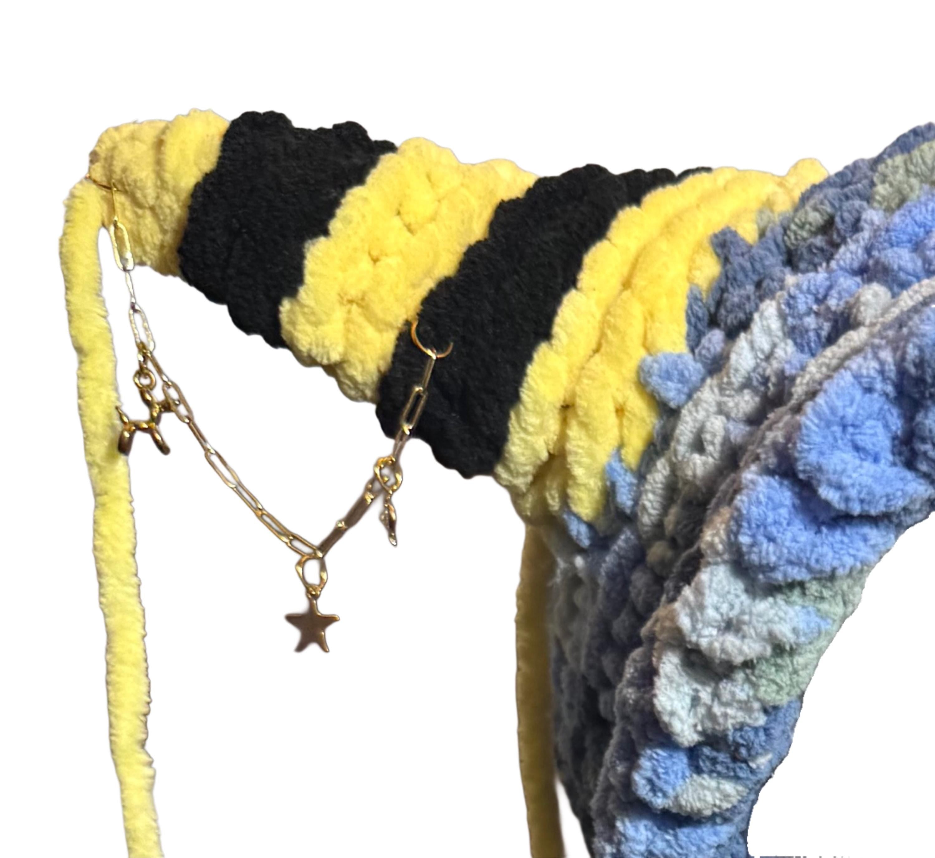 Bumble Blue Striped Horn Hat