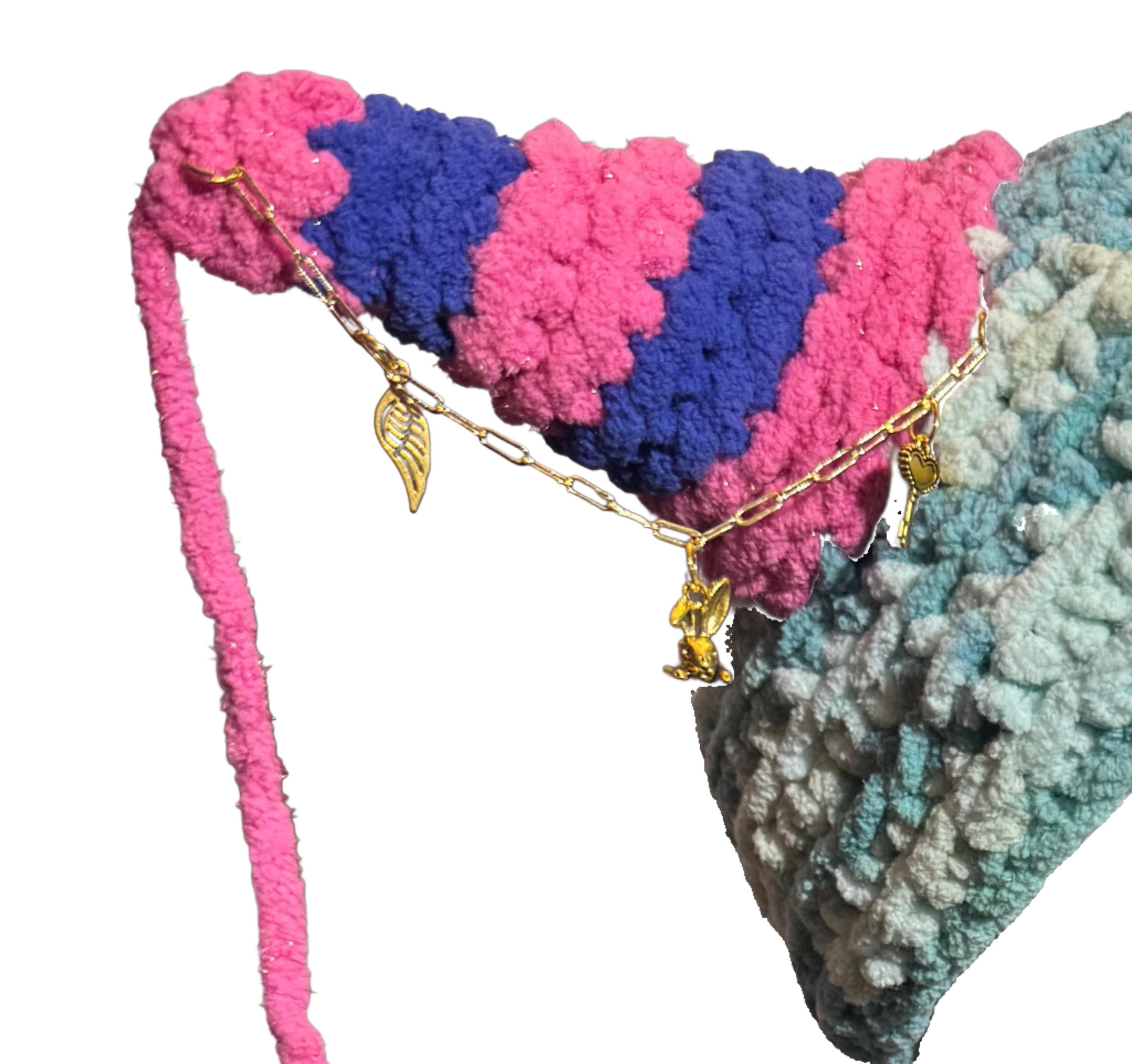 Seafoam Pink Striped Horn Hat